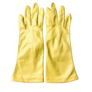 Vintage VAN RAALTE Canary Yellow women's gloves Wrist Length O/S 1960s